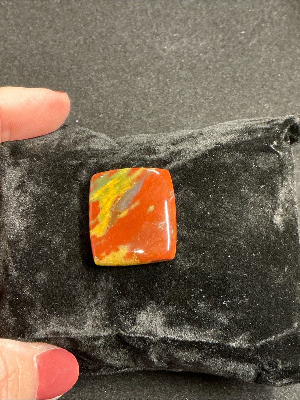 Red and Yellow Bloodstone Statement Cabachon
